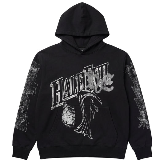 BXLLDOG Hoodie BXLLDOG Hoodie, Half Evil gothic graphic