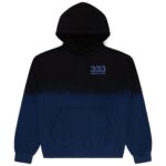 Blue Split-Dye Logo Hoodie back, 333 Half-Evil