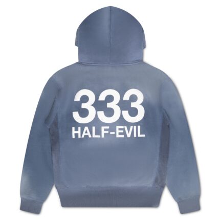 Faded Cobalt Logo Hoodie back, 333 Half-Evil