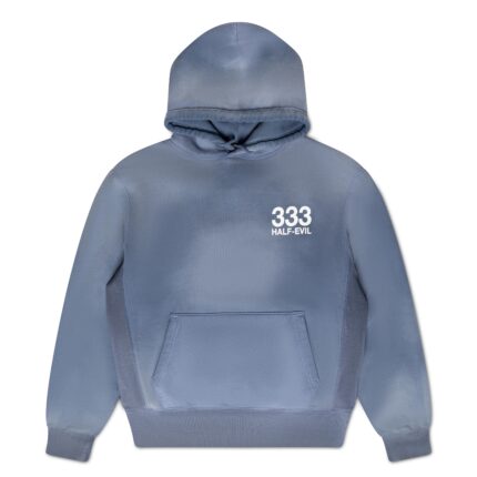 Faded Cobalt Logo Hoodie front, 333 Half-Evil