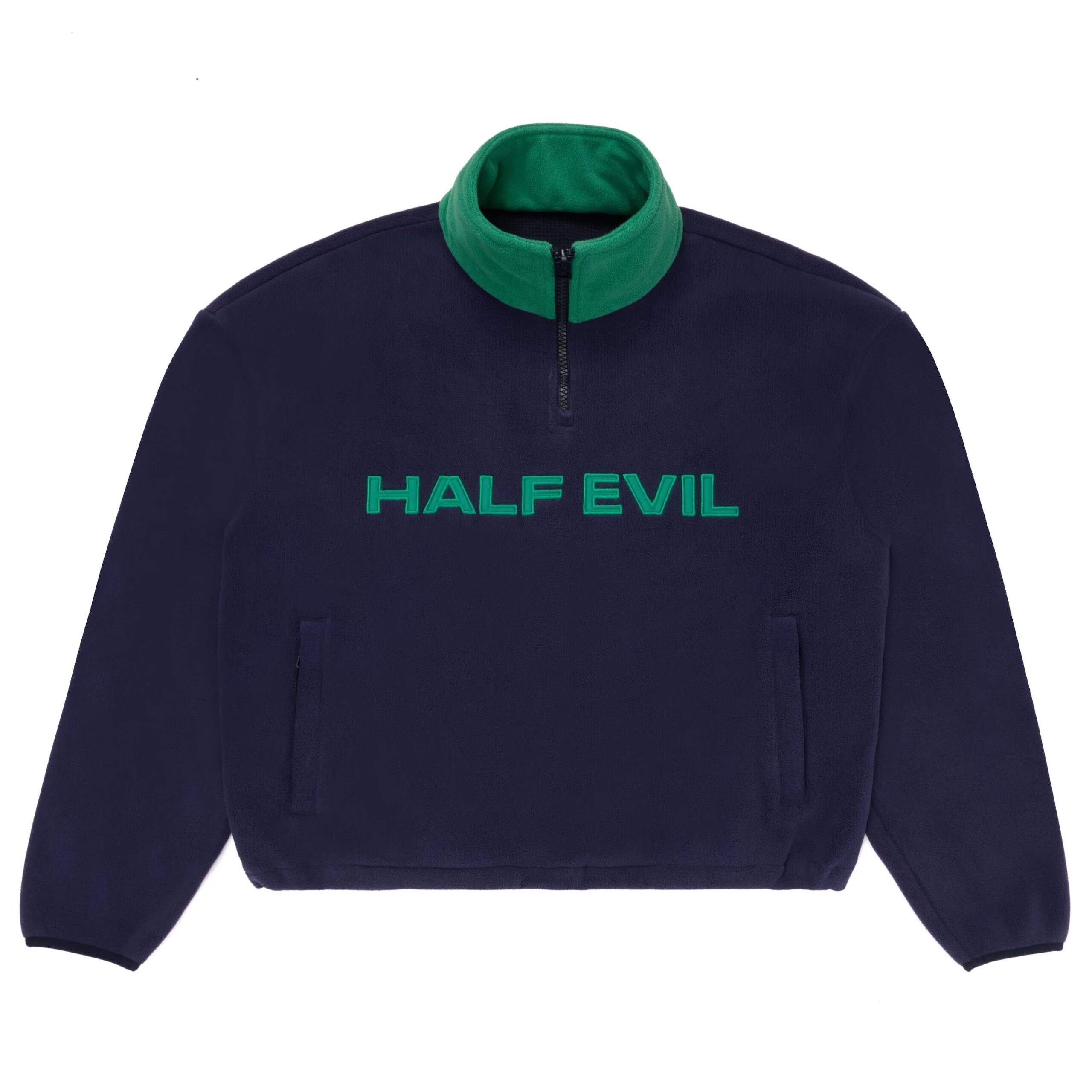 NAVY & GREEN HALF EVIL FLEECE NAVY & GREEN HALF EVIL FLEECE