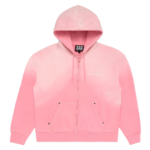 Pink Contrast Stitch Zip-Up front, 333 Half-Evil