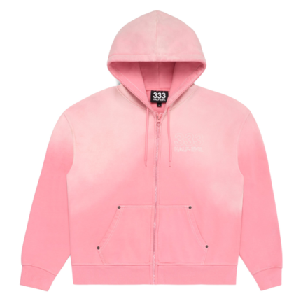 Pink Contrast Stitch Zip-Up front, 333 Half-Evil