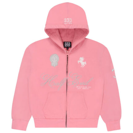 Pink Half Evil Zip-Up Hoodie, 333 Half-Evil