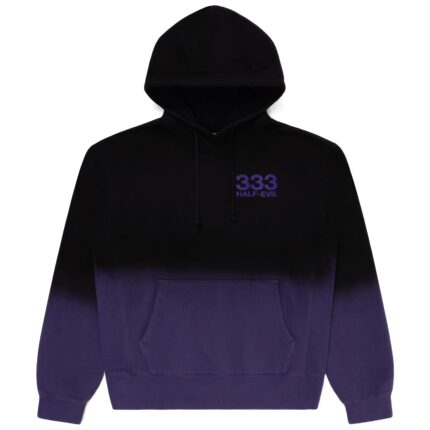 Purple Split-Dye Logo Hoodie back, 333 Half-Evil