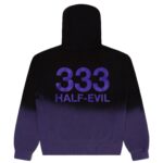 Purple Split-Dye Logo Hoodie front, 333 Half-Evil