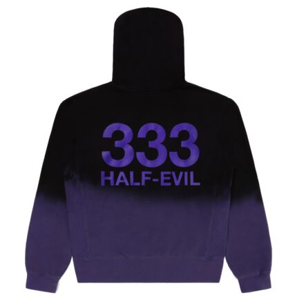 Purple Split-Dye Logo Hoodie front, 333 Half-Evil