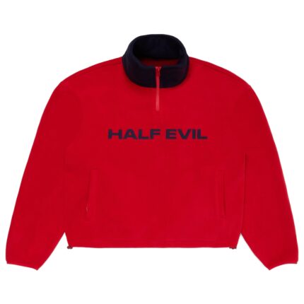 RED & NAVY HALF EVIL FLEECE