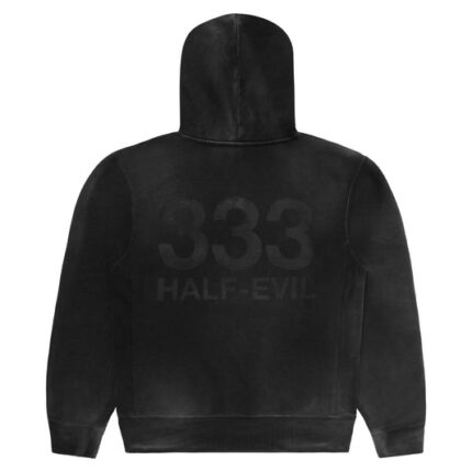 Vintage Black Logo Hoodie back, 333 Half-Evil