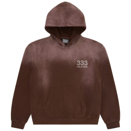 Vintage Brown Rhinestone Hoodie back, 333 Half-Evil