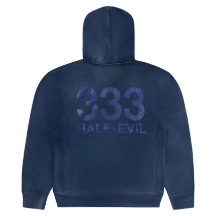 Vintage Navy Logo Hoodie back, 333 Half-Evil