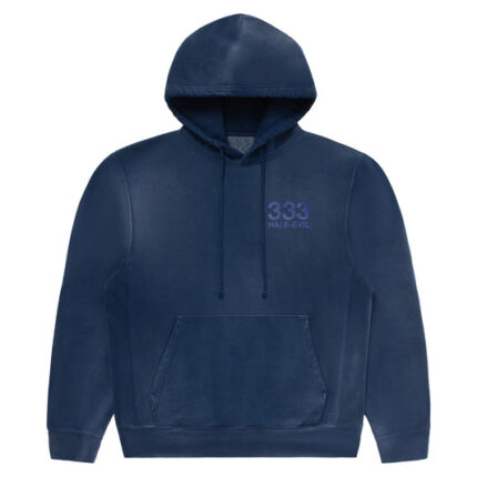 Vintage Navy Logo Hoodie front, 333 Half-Evil